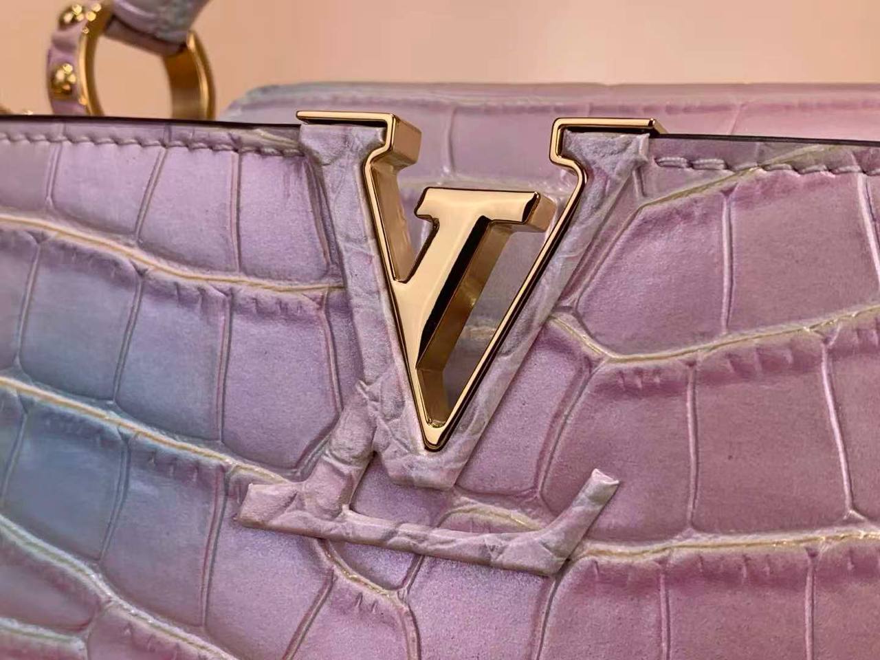 Сумка Louis Vuitton Capucines Crocodilien Pink Quartz 4