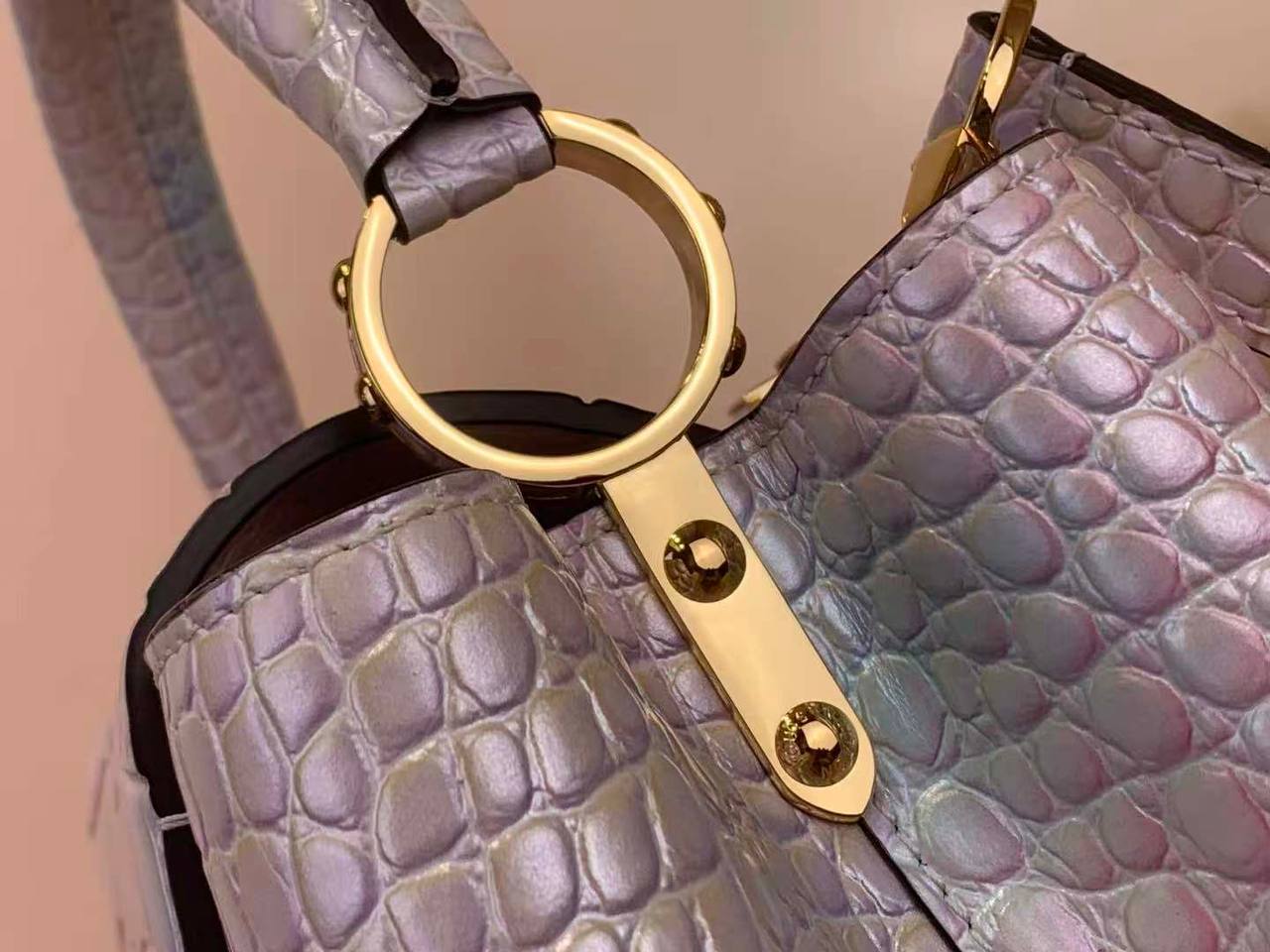 Сумка Louis Vuitton Capucines Crocodilien Pink Quartz 5